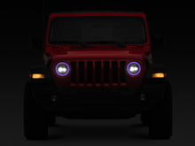Load image into Gallery viewer, Raxiom 18-22 Jeep Wrangler JL/JT Axial 9-Inch LED Headlights w/RGB Halo- Blk Housing (Clear Lens)