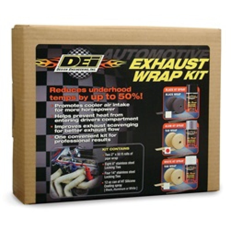 DEI Exhaust Wrap Kit - Tan Wrap & Aluminum HT Silicone Coating (Aerosol)