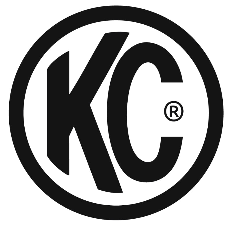 KC HiLiTES 6in. Round ABS Stone Guard for Apollo Lights (Single) - Black w/White KC Logo