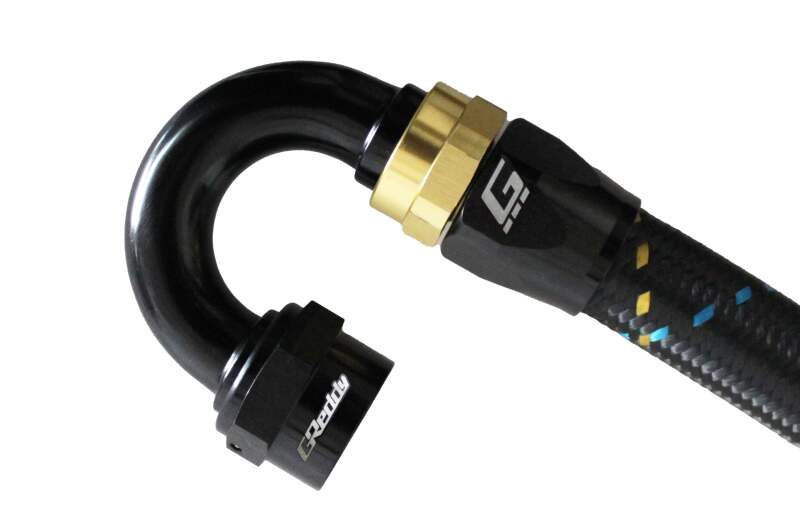 GReddy AN16 180 DEGREE HOSE END SWIVEL BLACK/GOLD ANODIZED