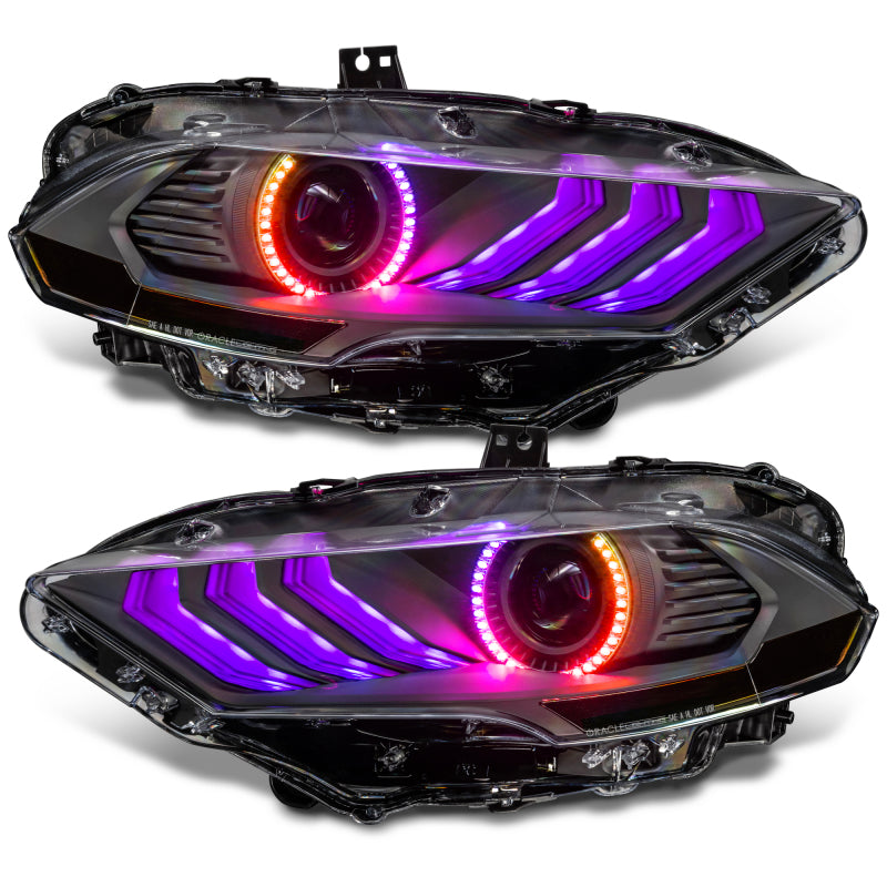 Oracle Lighting 18-23 Ford Mustang Dynamic ColorSHIFT LED Headlights - Black Series NO RETURNS