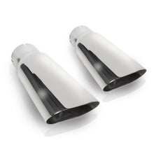 Load image into Gallery viewer, Stainless Works Flat Oval Exhaust Tips 2.25in Inlet (priced per pair)