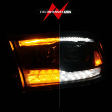 Load image into Gallery viewer, ANZO 09-18 Dodge Ram 1500/2500/3500 Proj HL Headlights Switchback + Sequential - Black Amber