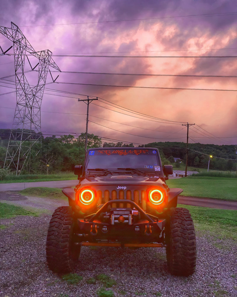 Oracle 7in High Powered LED Headlights - Black Bezel - ColorSHIFT 2.0 NO RETURNS