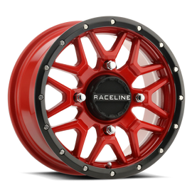 Raceline A94R Krank 14x7in / 4x110 BP / 10mm Offset / 83.8mm Bore - Red & Black Lip Wheel