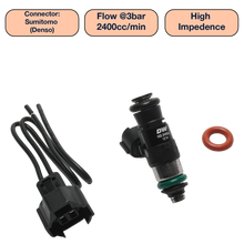 Load image into Gallery viewer, DeatschWerks Universal 2400cc Single Fuel Injector / 34mm Length / 14mm O-Ring Seals