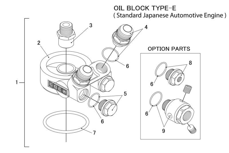 GReddy O/C ADAPTER TYPE-E ENG: 3/4-16UNF FILT: 3/4-16UNF 12AN