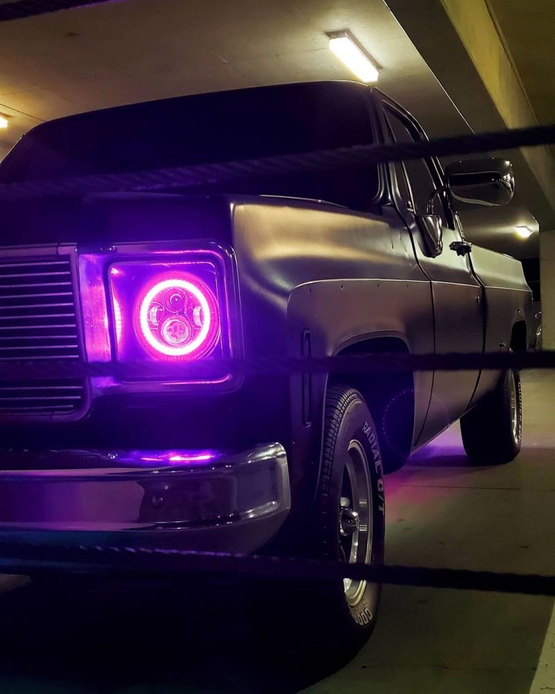 Oracle 7in High Powered LED Headlights - Black Bezel - ColorSHIFT - BC1 NO RETURNS