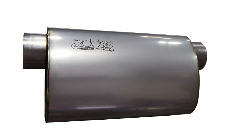 Kooks 3in Oval Offset/Offset (Same Side) Muffler 14in Long Body Stainless Steel