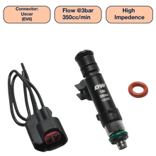 Load image into Gallery viewer, DeatschWerks Universal 350cc Single Fuel Injector / 60mm Length / 14mm O-Ring Seals