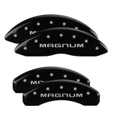 MGP 4 Caliper Covers Engraved Front & Rear Magnum Black finish silver ch