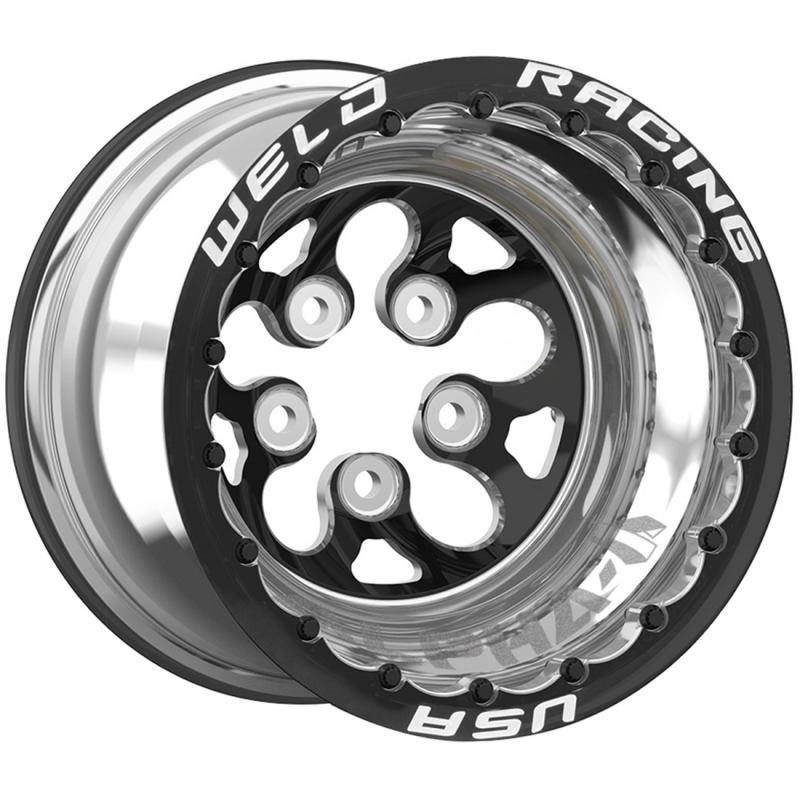 Weld Alpha-1 15x12 / 5x4.5 BP / 6in BS Black Wheel - Black Single Beadlock MT