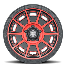 Load image into Gallery viewer, ICON Victory 17x8.5 5x5 -6mm Offset 4.5in BS Satin Black w/Red Tint Wheel
