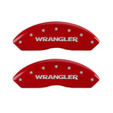 MGP Front set 2 Caliper Covers Engraved Front WRANGLER Red finish silver ch