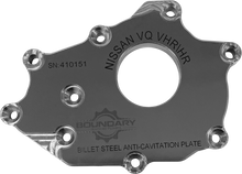 Load image into Gallery viewer, Boundary Nissan VQ DE 3.5L Steel Anti-Cavitation High Flow Billet Back Plate
