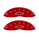 MGP Front set 2 Caliper Covers Engraved Front Bowtie Red finish silver ch