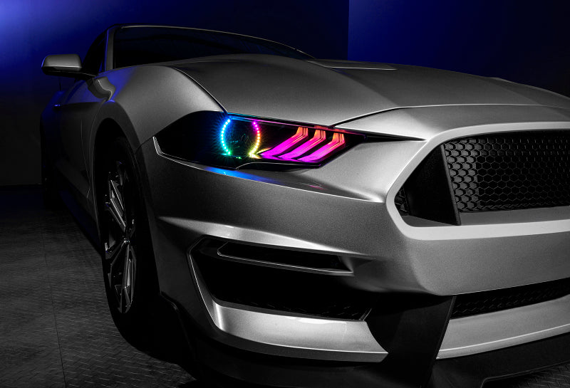 Oracle Lighting 18-23 Ford Mustang Dynamic ColorSHIFT LED Headlights - Black Series NO RETURNS