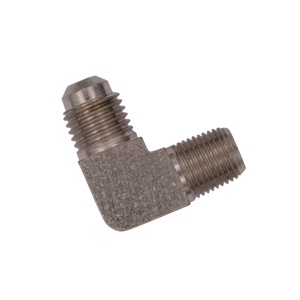 Flo Supply 1/8" NPT x 4AN 90 Degree Fitting - Male/Male (Bar Stock)