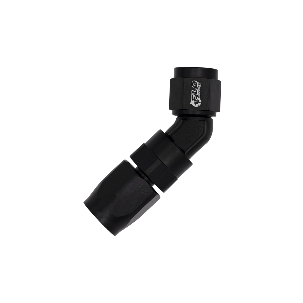 Flo Supply 8AN EZ Connect Forged 45 Degree Swivel Forged Hose End