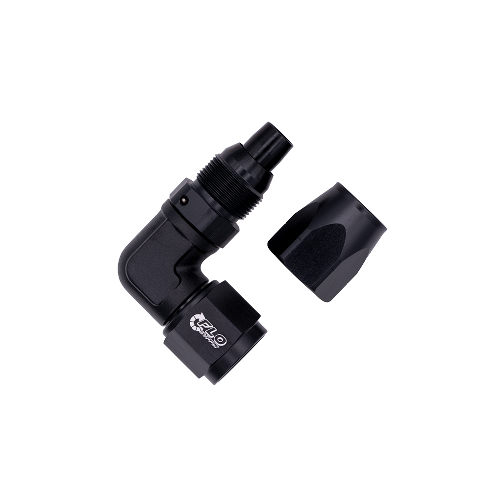 Flo Supply 8AN Cutter Forged 90 Degree Swivel Forged Hose End