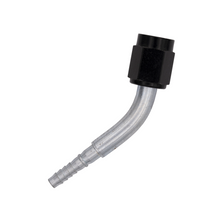 Load image into Gallery viewer, Flo Supply 45 Degree 4AN Race Hose End Assembly - 3AN Black Tube Nut