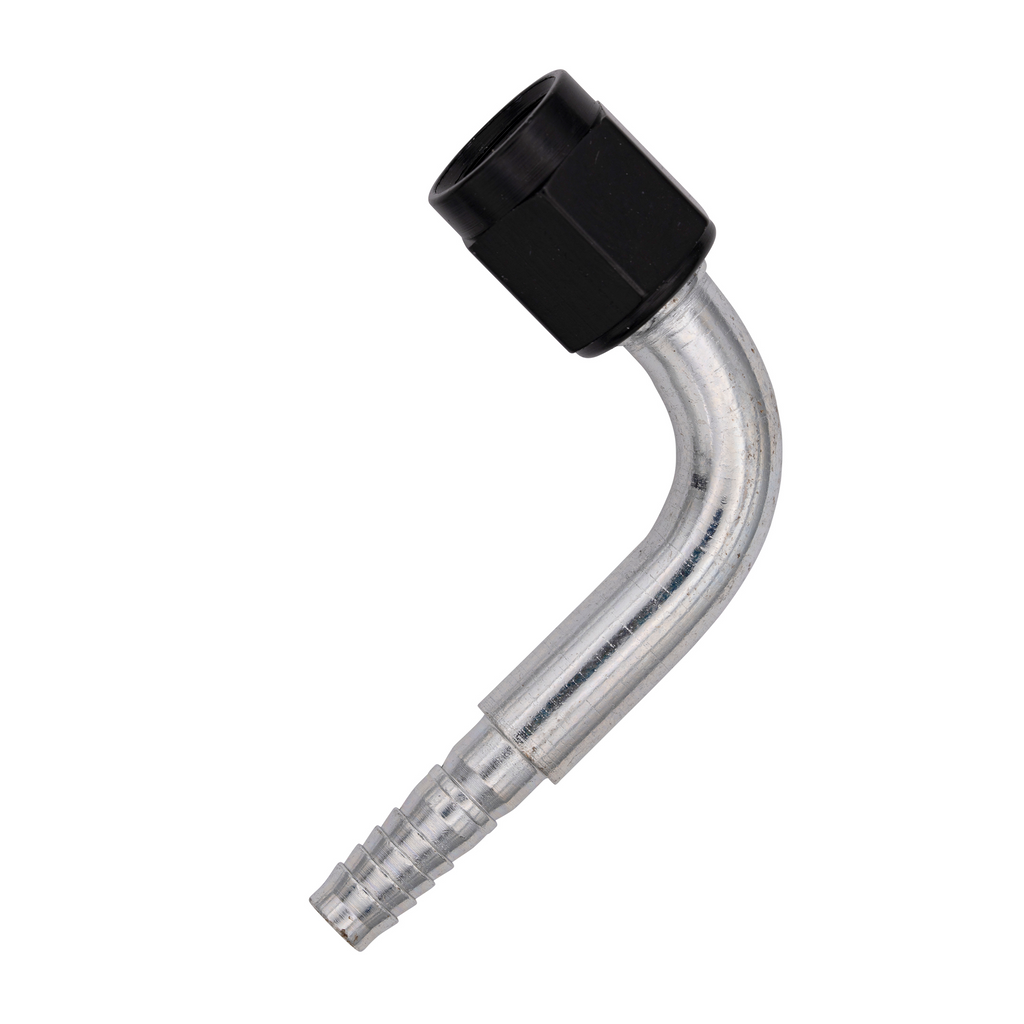 Flo Supply 4AN 90 Degree Hose End Assembly - Black Tube Nut