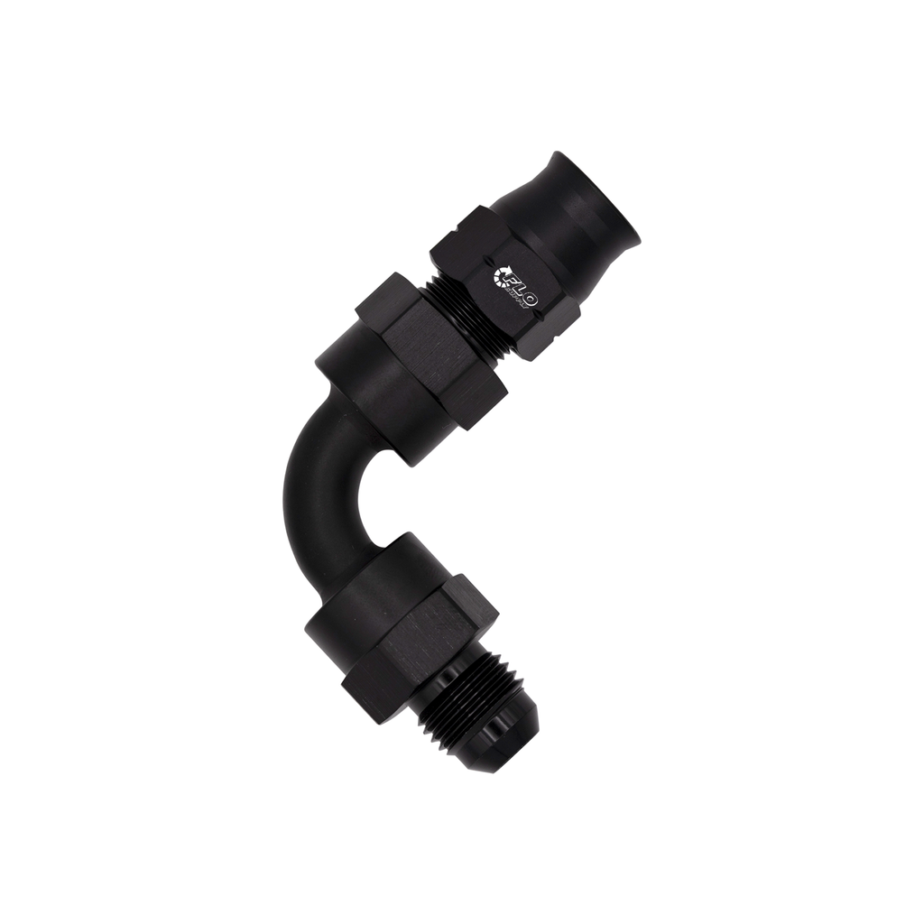 Flo Supply 3/8 " Tube 90 Degree to 8AN Male Adapter