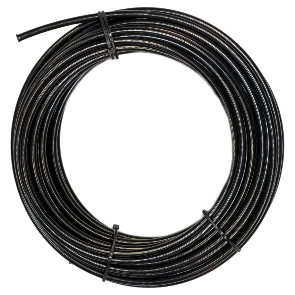 Flo Supply 6AN Black PVC Covered Stainless Steel Braided Hose - PTFE Liner