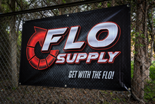 Load image into Gallery viewer, Flo Supply Banner - Black Background (3' x 5')