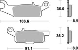 Brembo 09-16 Yamaha YFM FGPW Grizzly Right 550cc Brake Pad - Rear