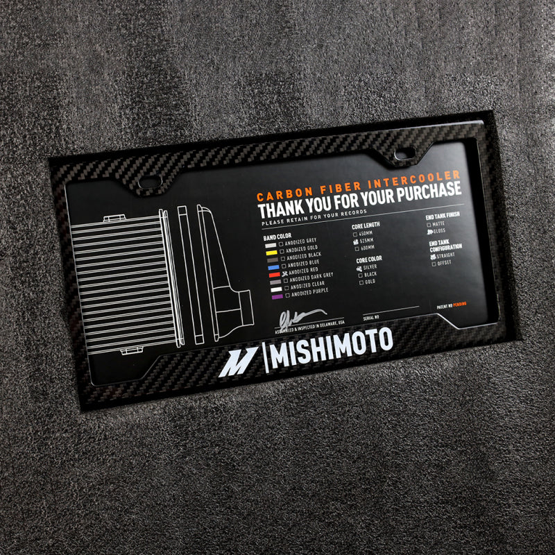 Mishimoto Universal Carbon Fiber Intercooler - Gloss Tanks - 525mm Silver Core - S-Flow - BK V-Band