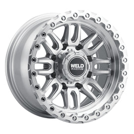Weld Off-Road Swift 17x9in - 8x180 BP - ET-12 - 124.3mm CB - Gloss Silver Machined Wheel & Ring