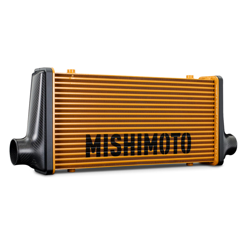 Mishimoto Universal Carbon Fiber Intercooler - Gloss Tanks - 450mm Silver Core - C-Flow - GR V-Band