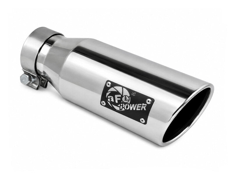 aFe MACH Force-Xp 304 Stainless Steel Clamp-on Exhaust Tip Polished 3in Inletx4-1/2in Outletx12in L