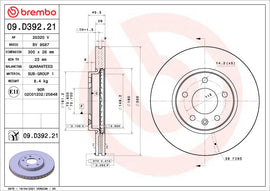 Brembo OE 14-15 Chevrolet Cruze/19-22 Equinox/Malibu/21-24 Trailblazer UV Coated Brake Disc - Front