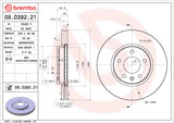 Brembo OE 14-15 Chevrolet Cruze/19-22 Equinox/Malibu/21-24 Trailblazer UV Coated Brake Disc - Front