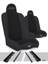 PRP 95-01 Jeep Cherokee XJ Daily Driver High Back Suspension Seats Kit (Pair) - Black
