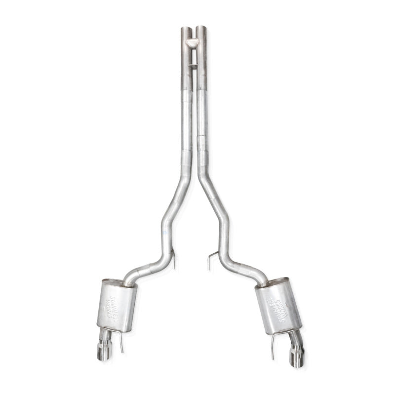 Stainless Works 2024 Mustang GT Catback Dual Tips Redline Sound H-Pipe Performance Connect Exhaust