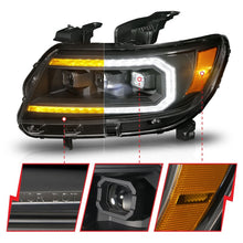 Load image into Gallery viewer, ANZO 15-22 Chevrolet Colorado Full LED Projector Headlights w/ Initiation &amp; Sequential - Black