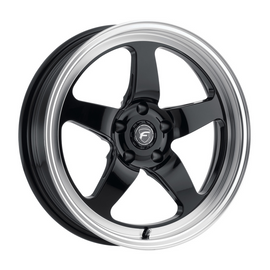 Forgestar D5 Drag 18x5 / 5x120.65 / ET-38 / 70.3 HB - Gloss Black Machined - Non-BL Wheel