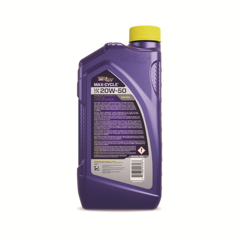 Royal Purple Max-Cycle Synthetic 20W50 Motorcycle Oil (Canada) - 1 Quart
