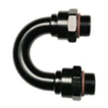 Load image into Gallery viewer, Fragola -12AN (1 1/16-12) 180 Degree ORB Adapter Black