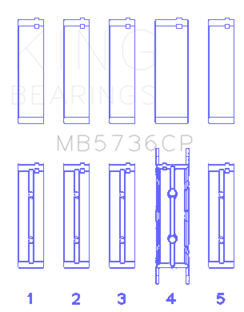 King Engine Bearings Ford Powerstroke 6.0L/6.4L Diesel (Size +0.25mm) Crankshaft Main Bearing Set