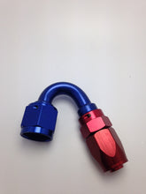 Load image into Gallery viewer, Fragola -10AN Fem x -8AN Hose 150 Degree Reducing Hose End - Blue/Red