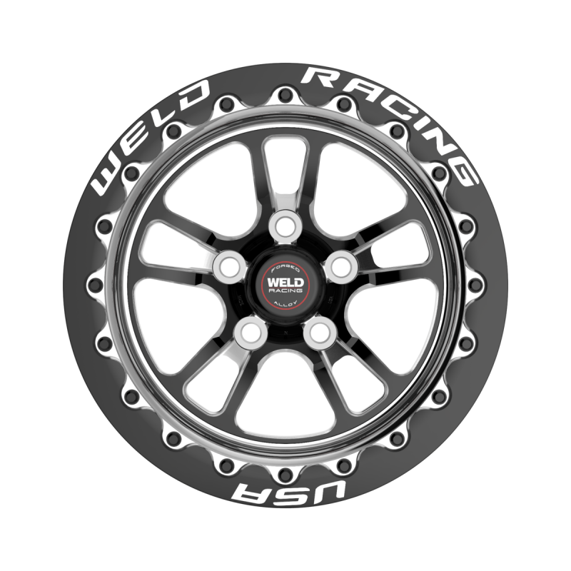 Weld S70 RT-S 15x11in / 5x115 BP / 6.5in. BS - Black Center - Polished Shell Wheel