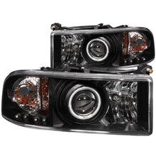 Load image into Gallery viewer, ANZO 1994-2001 Dodge Ram Projector Headlights w/ Halo Black