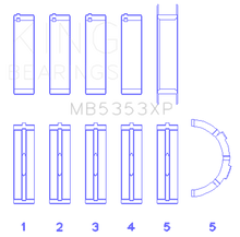 Load image into Gallery viewer, King Engine Bearings Ford 281 4.6L SOHC 16V (Size .026) Crankshaft Main Bearings (Set of 5)