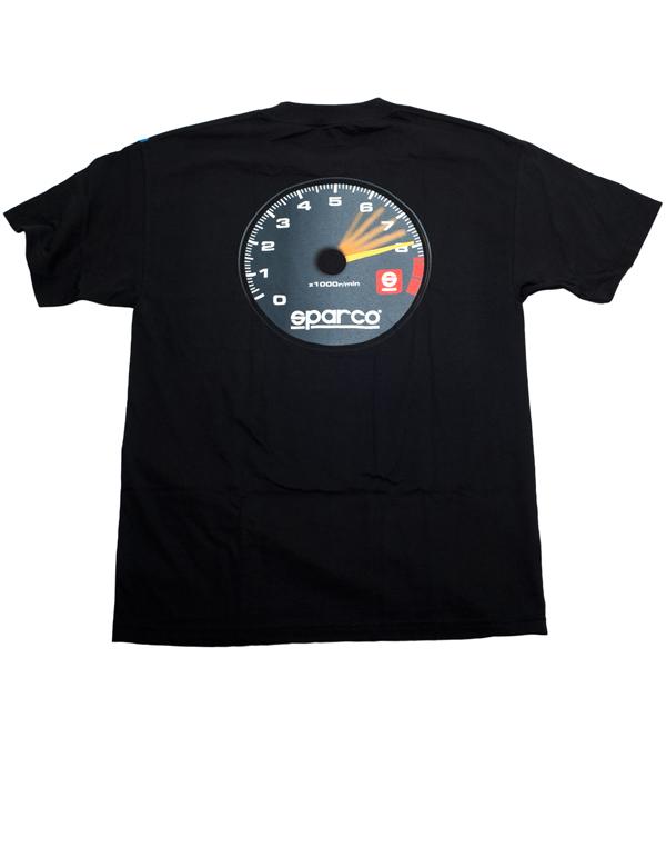 Sparco T-Shirt Tach Blk Lrg