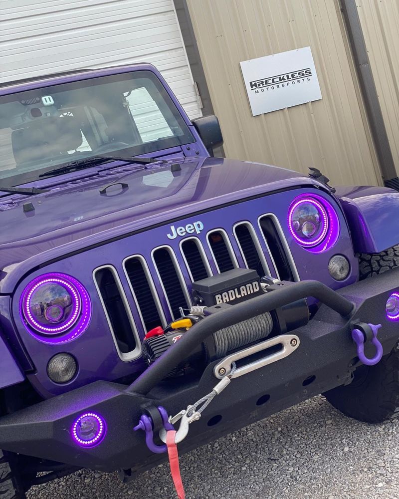 Oracle 7in High Powered LED Headlights - Black Bezel - ColorSHIFT - BC1 NO RETURNS