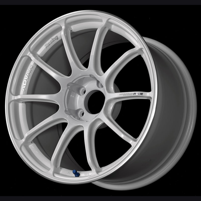 Advan RSIII 18x9.5 +45 5-100 Racing White Metallic & Ring Wheel